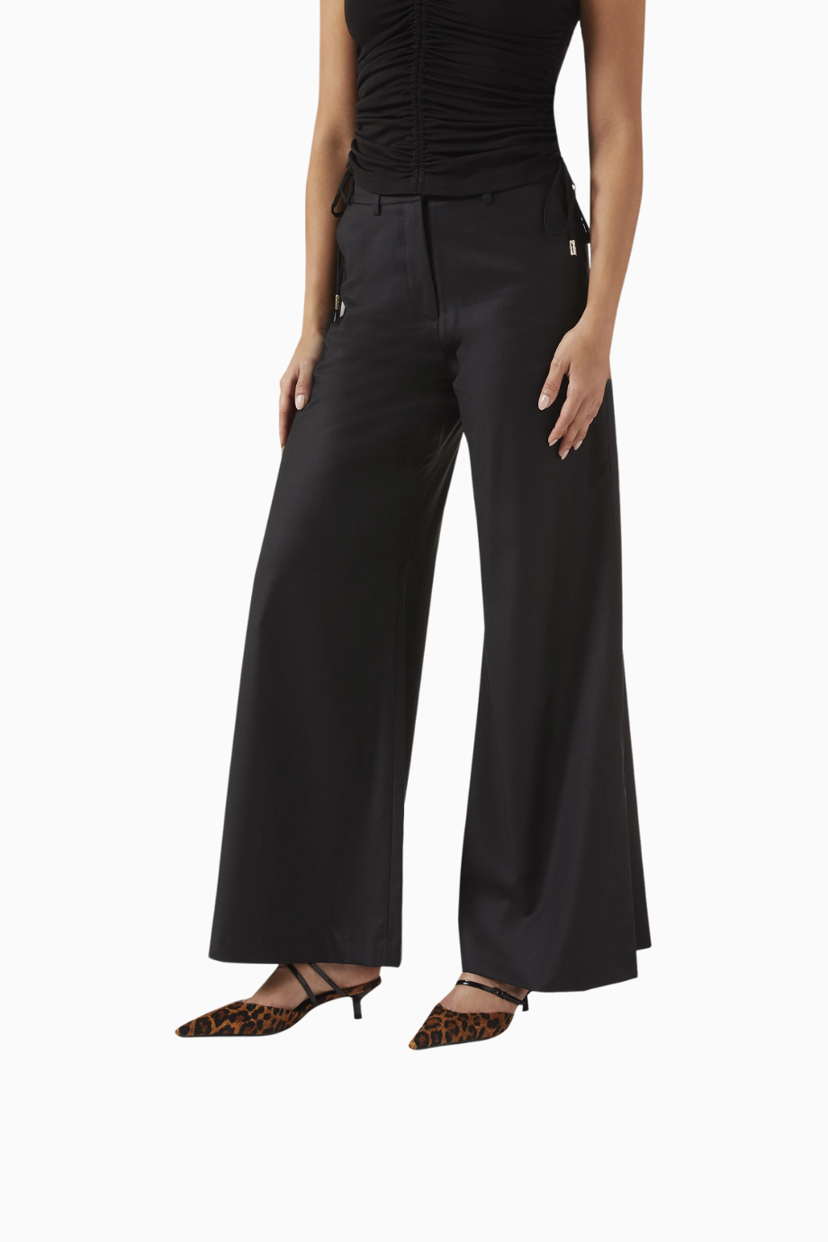 Fresh Boho 53mm Topuklu Leopar Desenli Deri Mules, Şık ve Cesur Tasarım