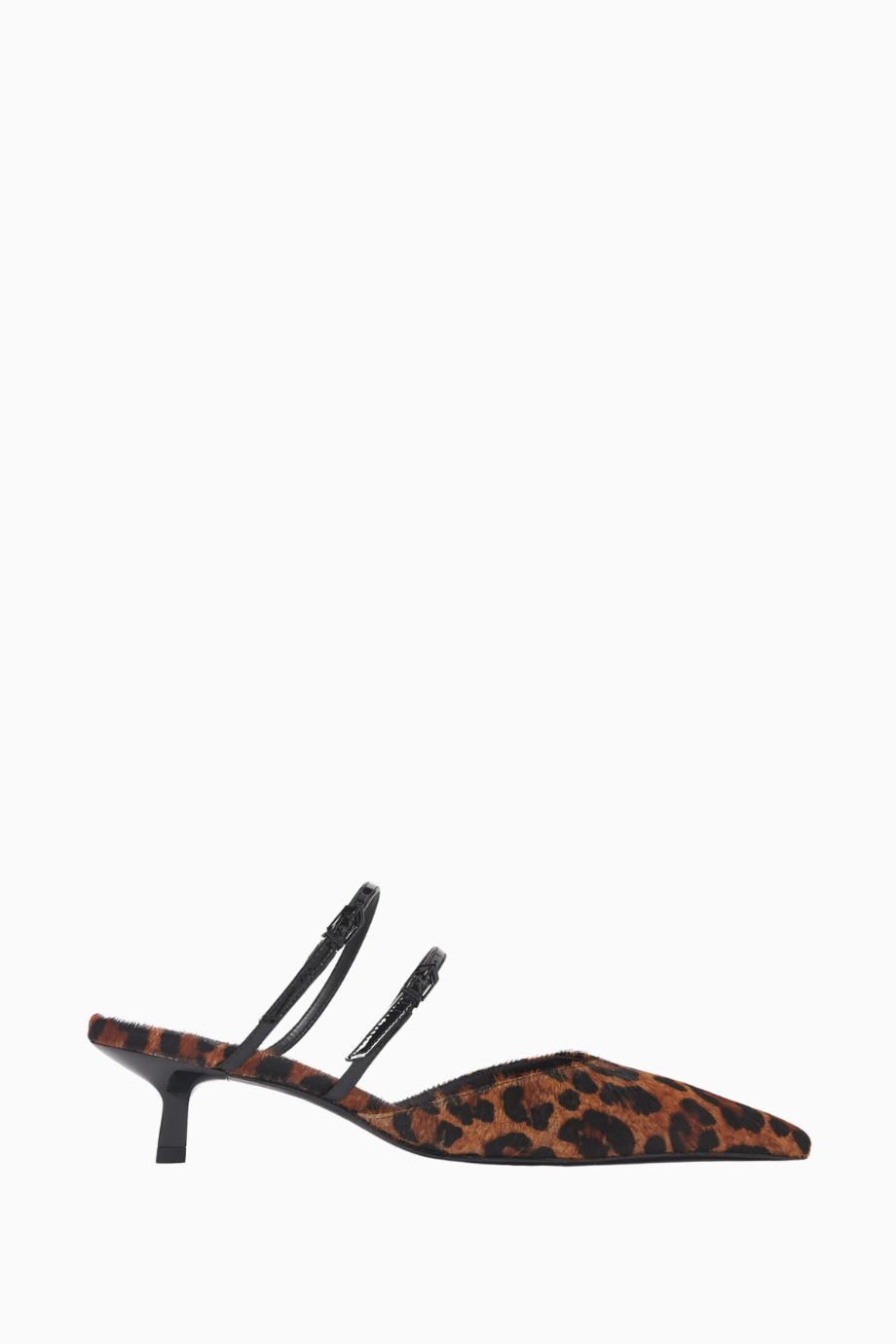 Fresh Boho 53mm Topuklu Leopar Desenli Deri Mules, Şık ve Cesur Tasarım