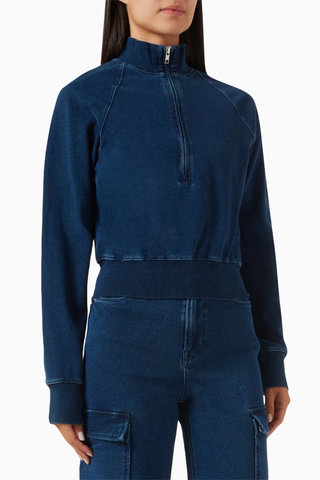 Jeanius Half Zip Sweatshirt, Şık-Rahat Kadın Pamuklu Tasarım