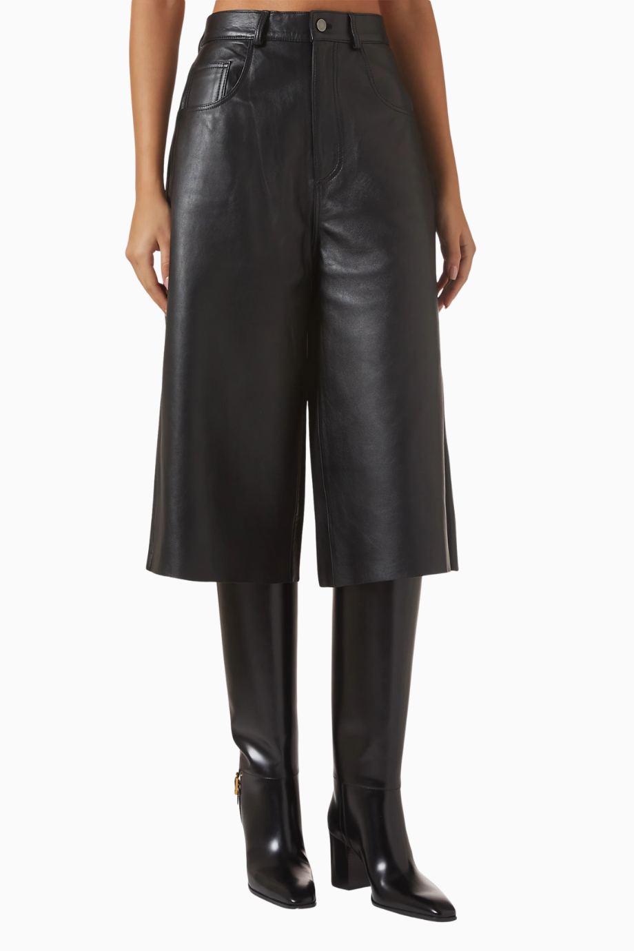 Belle Deri Şort, Siyah Lüks Kadın Şort, Şık Tasarım