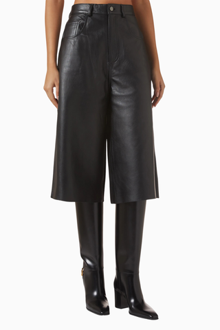 Belle Deri Şort, Siyah Lüks Kadın Şort, Şık Tasarım