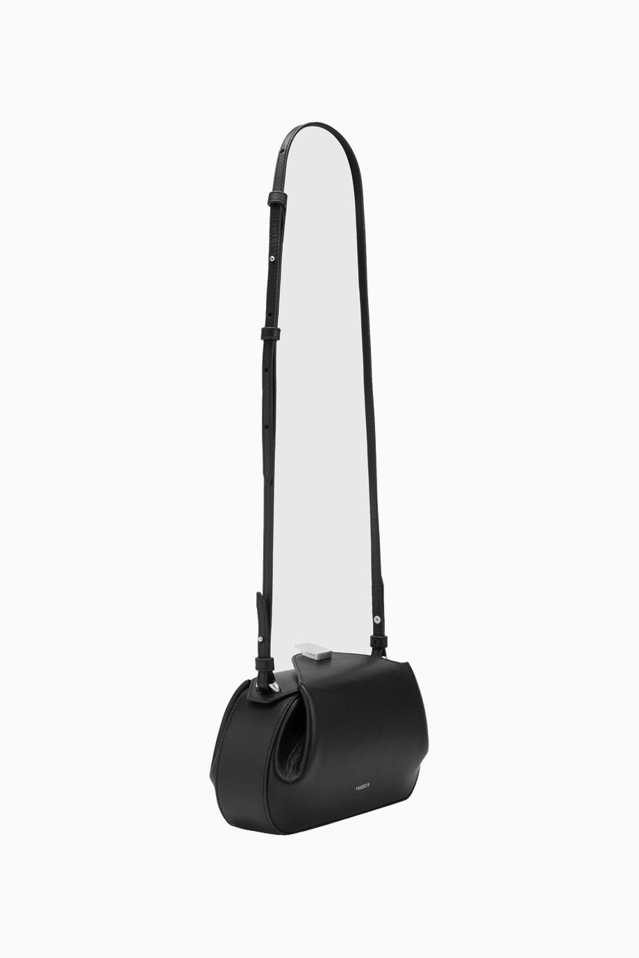 Oyster Mini Siyah Düz %100 Deri El İşçiliği Lüks Clutch ve Omuz Çantası