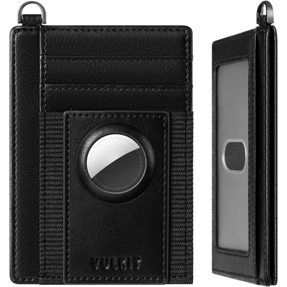AirTag Tutuculu İnce Cüzdan, RFID Korumalı Minimalist Deri Kartlık
