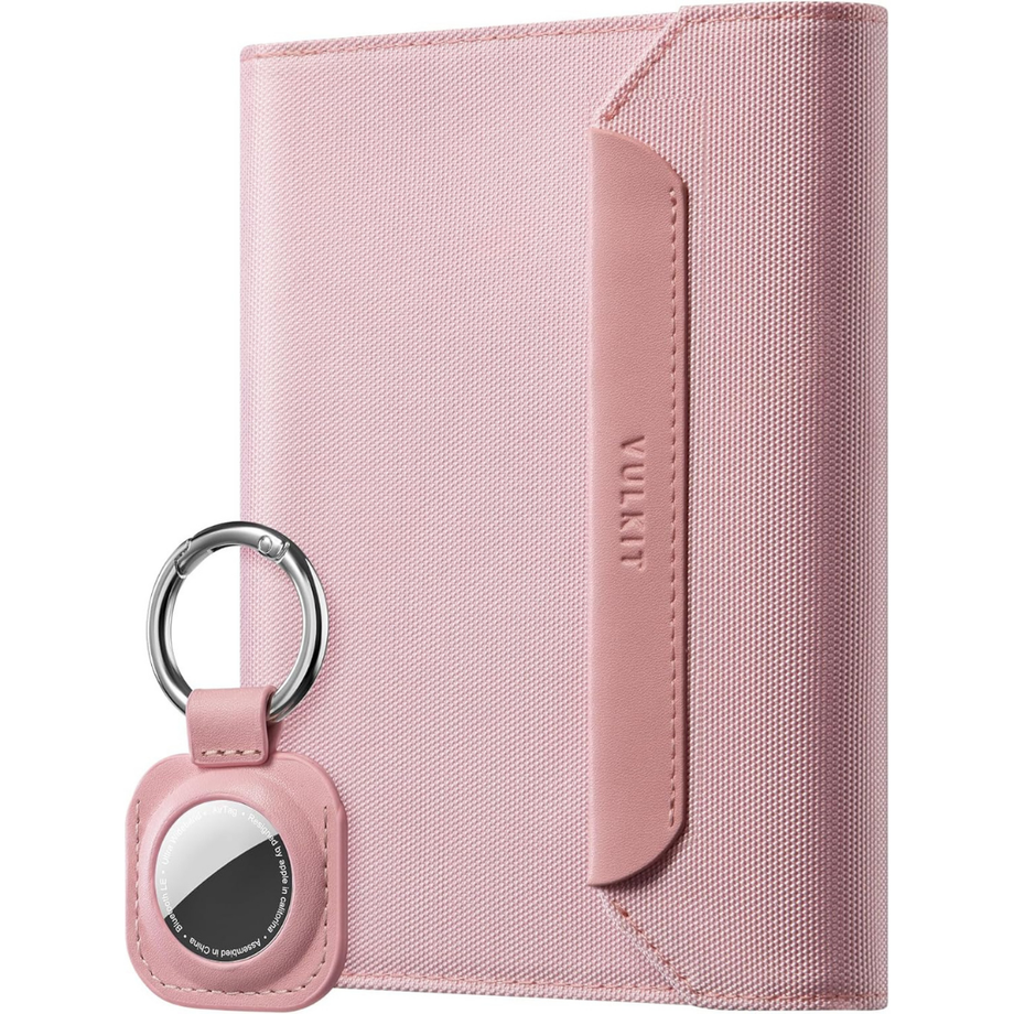 İnce Pasaport Kılıfı, Airtag Tutuculu, RFID/NFC Korumalı, Mıknatıslı Kilit