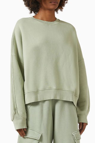 Initial V Notch Sweater, Pamuklu Fleece, Minimalist ve Lüks Günlük Sweater