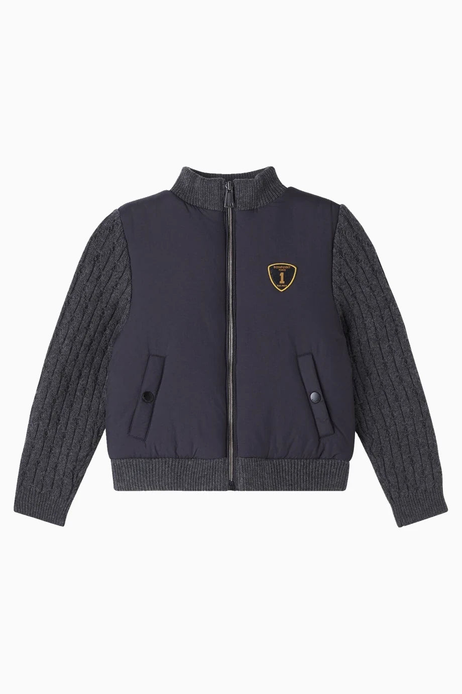 Jarod Ribbed Logo Patch Detaylı Bebek Ceket