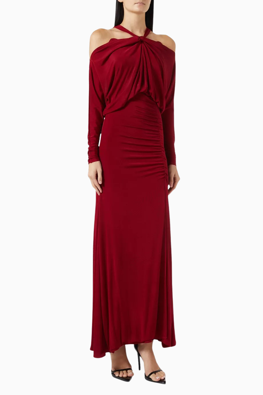 Off-Shoulder Yırtmaçlı Abiye Elbise
