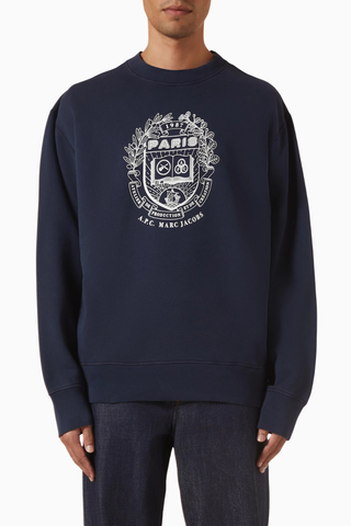 x Marc Jacobs Navy Cotton Erkek Sweatshirt