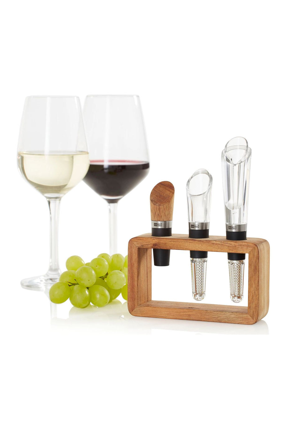 Wein-Genießer-Set, Akazien Ahşap Standlı Şarap Aksesuarları