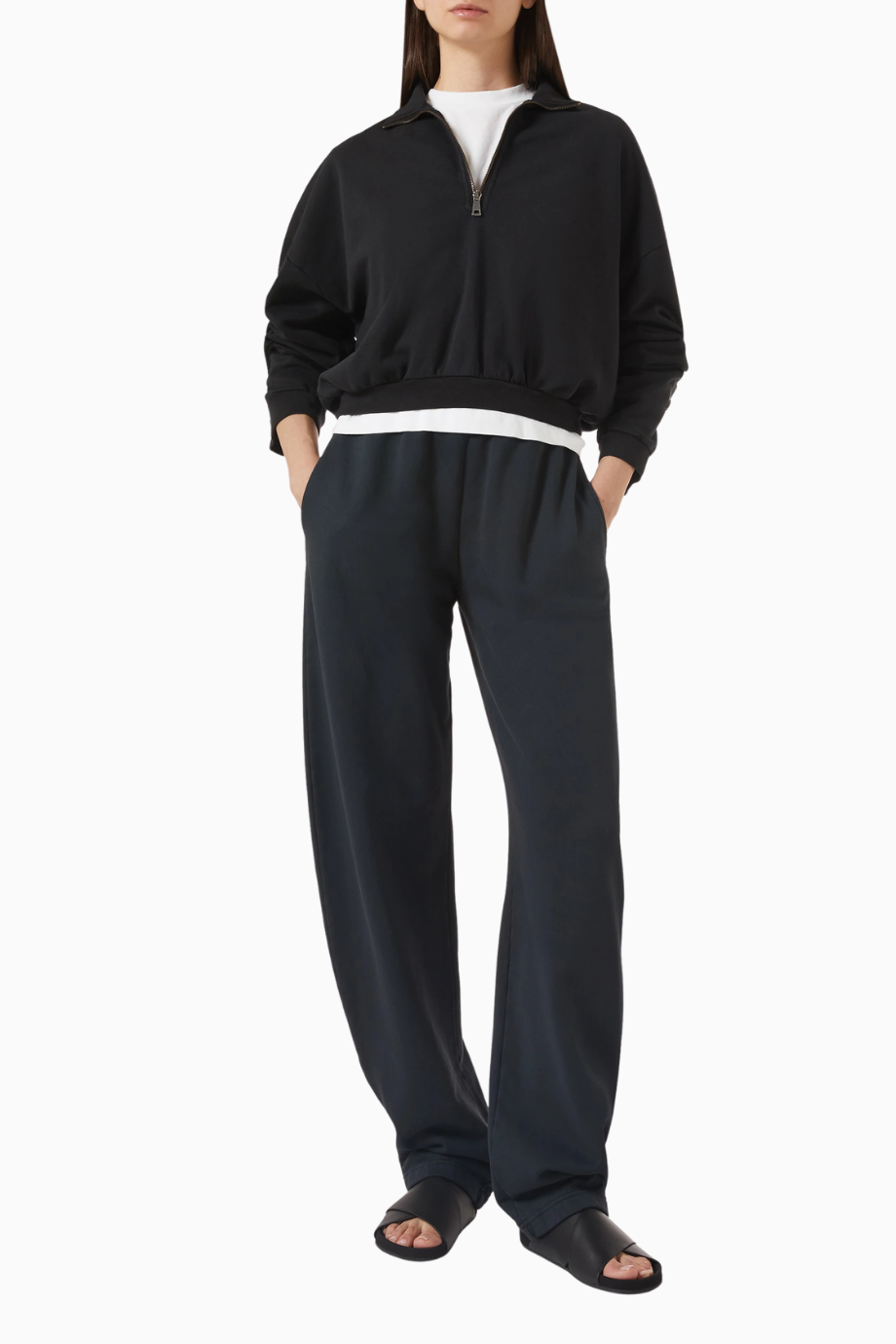 Babel Cotton Sweatpants, Siyah-Rahat Modern Kadın Eşofman Altı