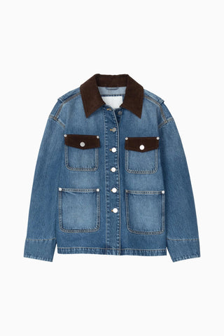 Denim Ranch Kontrast Kadife Detaylı Kadın Ceket