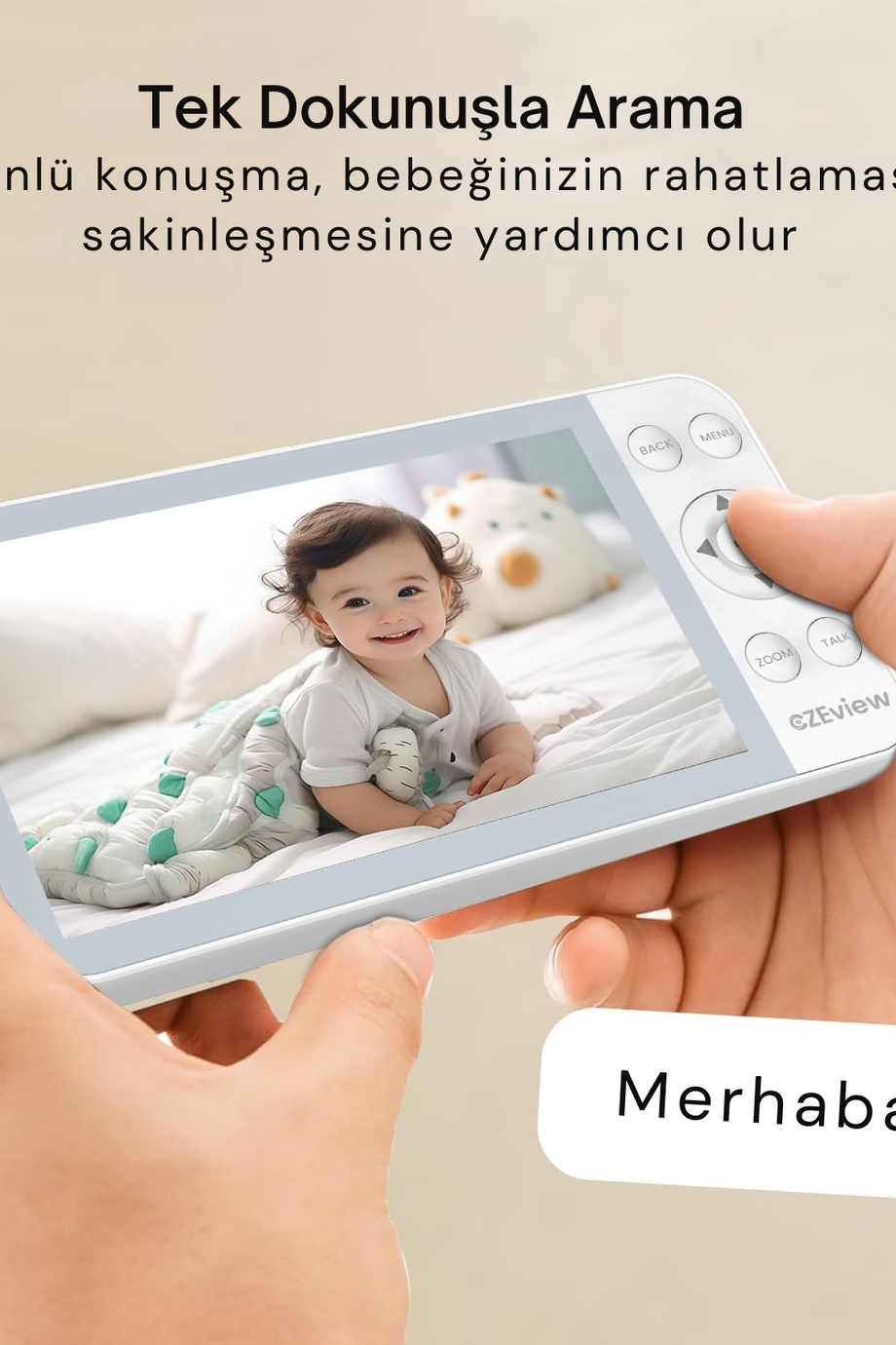 BM6 2K Bebek Monitörü, 5.5" HD Ekran, WiFi & Uygulama, Gece Görüşü, Hareket & Ses Algılama
