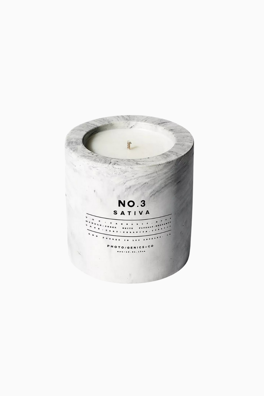 No.3 Sativa Concrete Candle 225g, Lüks Mermer Beton Tasarımlı Mum