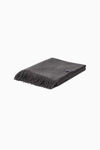 Cashmere Blanket, Charcoal Melange Kaşmir Battaniye