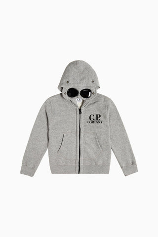 Goggle Gri Çocuk Fermuarlı Kapüşonlu Sweatshirt