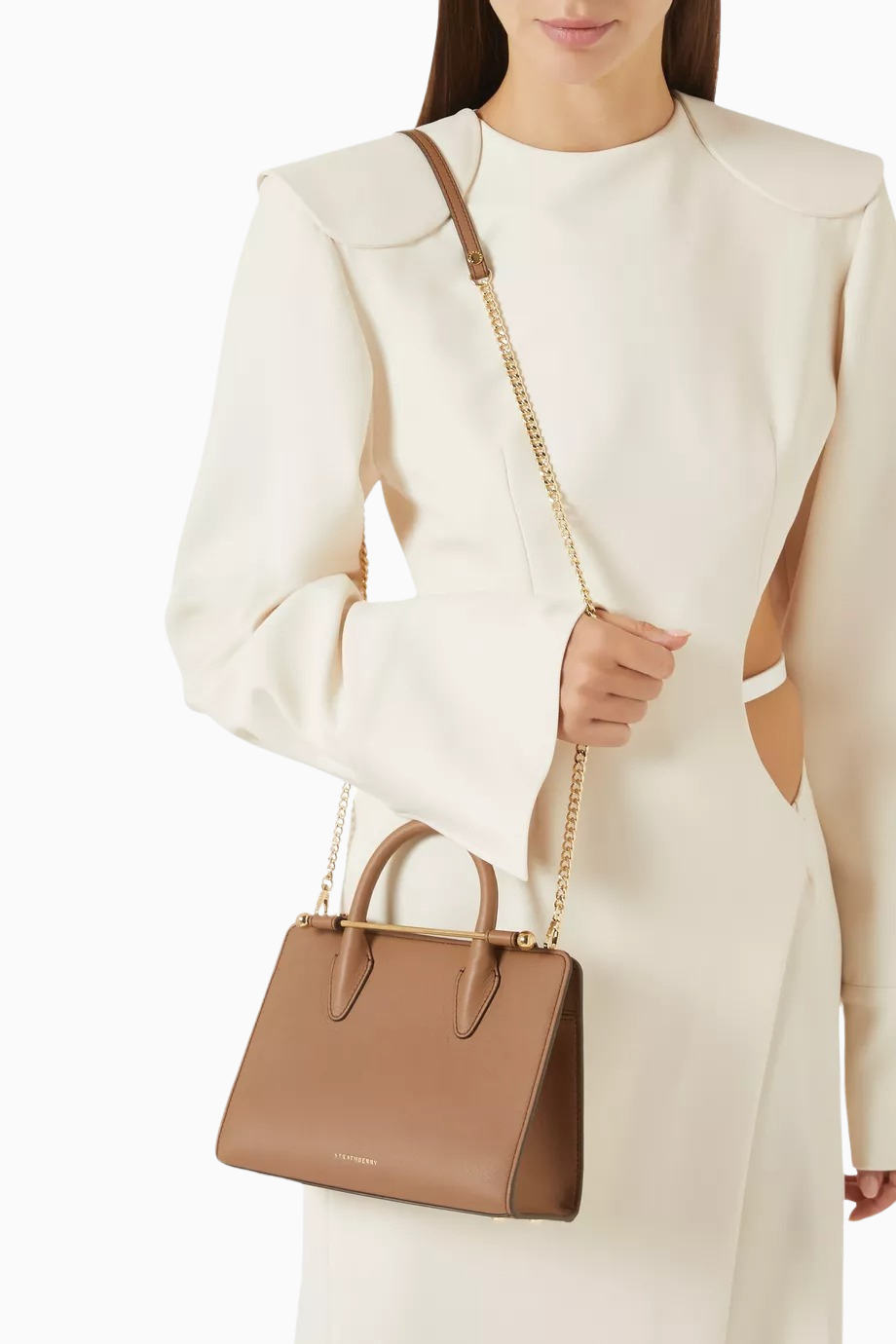 Mini Tote Clay Smooth Calf, Deri Lüks El ve Omuz Çantası
