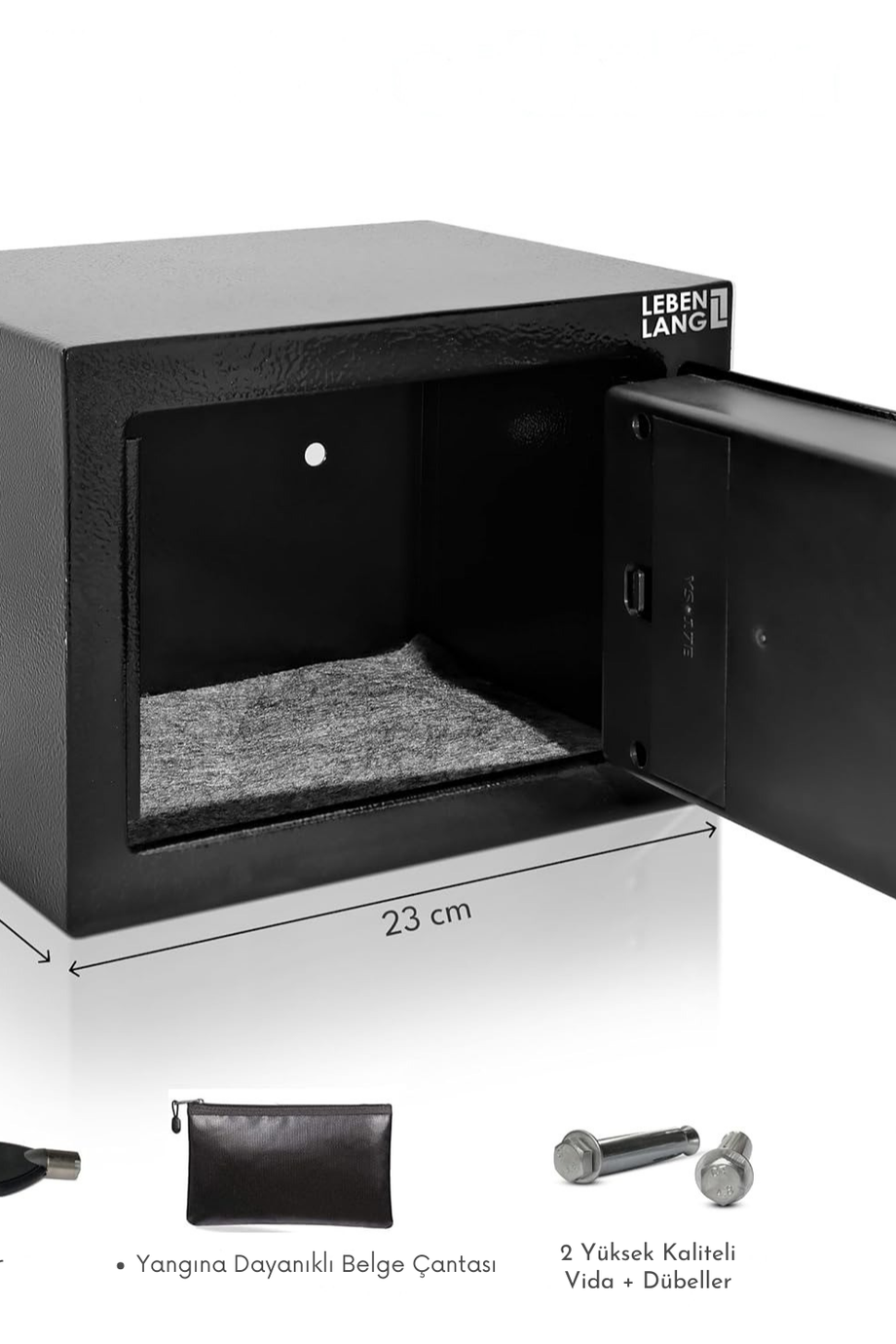 5L Güvenlik Kasası, Kombinasyon Kilidi, Yangına Dayanıklı Belge Çantası, Acil Anahtar
