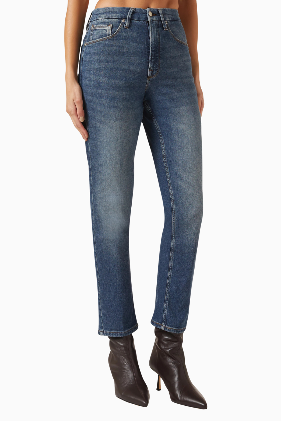 Icon Straight-Fit Ankle Jean, Lüks Denim Pantolon, Modern Kesim
