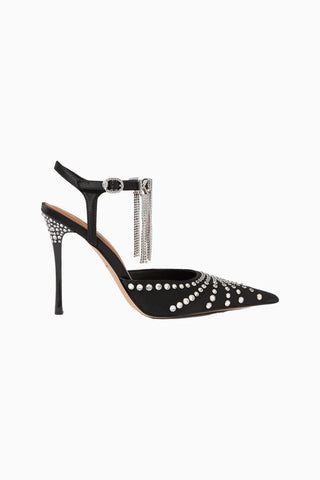 Crystal Embellished 105 Süet, Taşlı Lüks Kadın Stiletto