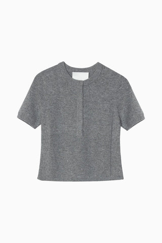 Henley Yün Kaşmir Karışımlı Kadın Triko Bluz