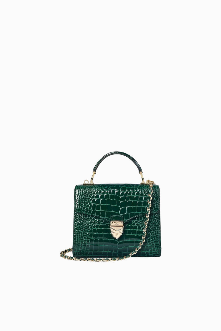 Midi Mayfair Yeşil Croc Deri Top Handle Çanta, Zamansız Şıklık