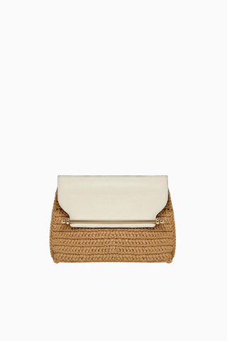 Stylist Crossbody Raffia ve Vanilya Dana Deri Lüks Çanta, Günlük ve Gece Kullanımı