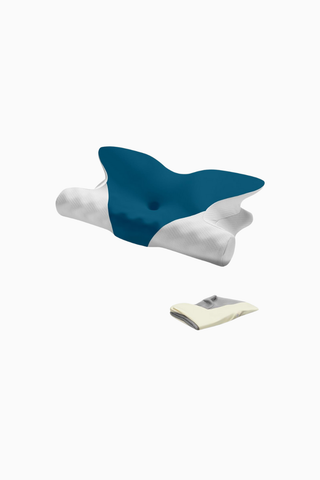 Ortopedik Hafızalı Köpük Boyun Yastığı, Ergonomik Destek ve 2 Serinletici Kılıf