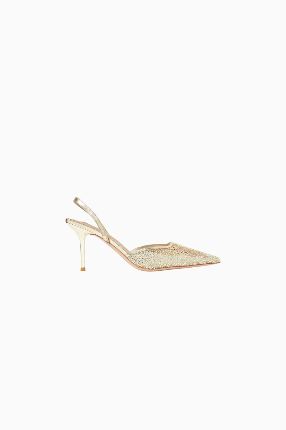 Martini 75 Kristal İşlemeli Mesh Slingback Topuklu Ayakkabı, Zarif Işıltı