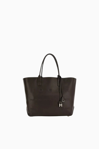 Medium Script Kahverengi Deri, Zarif ve Lüks Tote Çanta, Günlük Şehir Stili