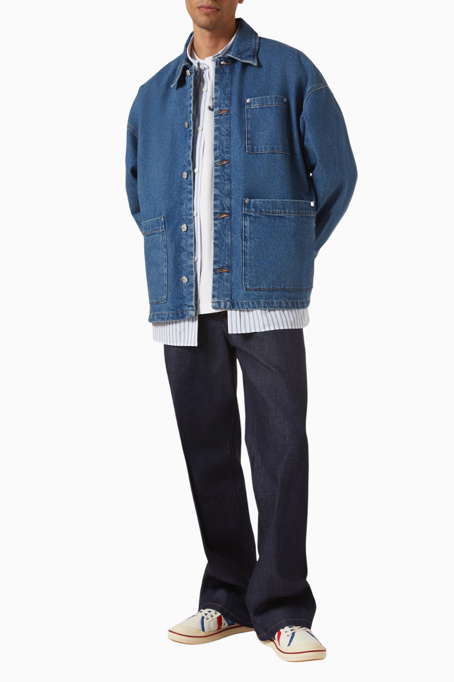 x Marc Jacobs Erkek Denim Jacket Straight Fit