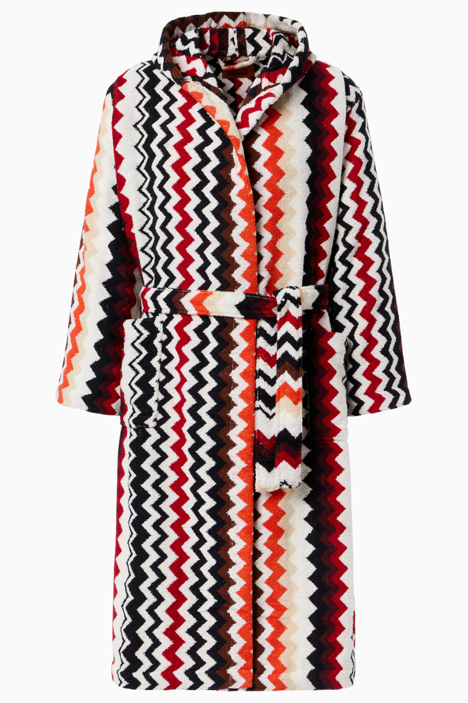 Best Zigzag Kapüşonlu % 100 Pamuk Multicolor Bornoz