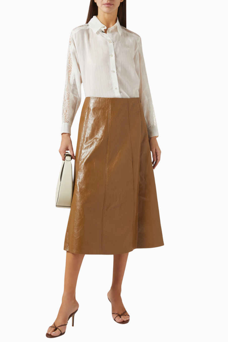 Coated Twill Flared Midi Etek, Modern ve Şık Tasarım