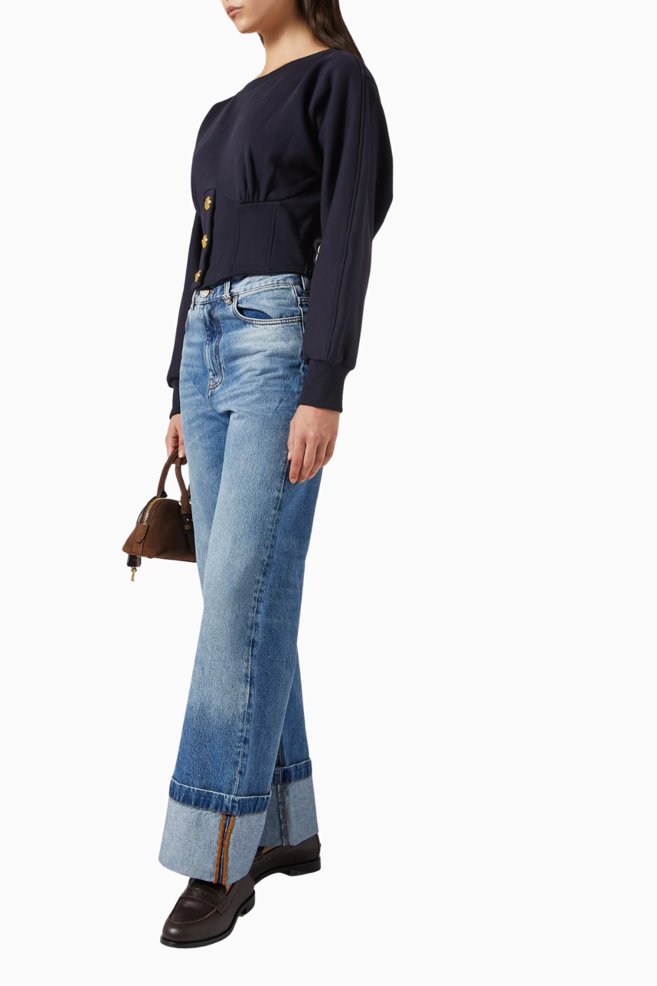 Mantovana Cotton Sweater Lüks, Koyu Mavi Bustier Detaylı