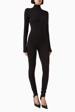 Saasha Catsuit, Tencel Jersey, Yüksek Yaka ve Streç Lüks Tulum