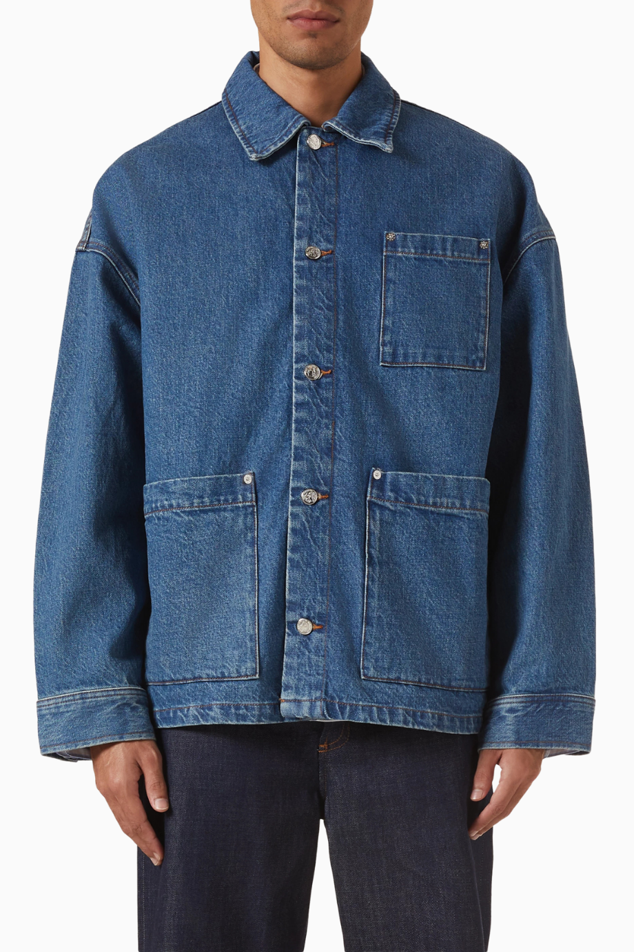 x Marc Jacobs Erkek Denim Jacket Straight Fit