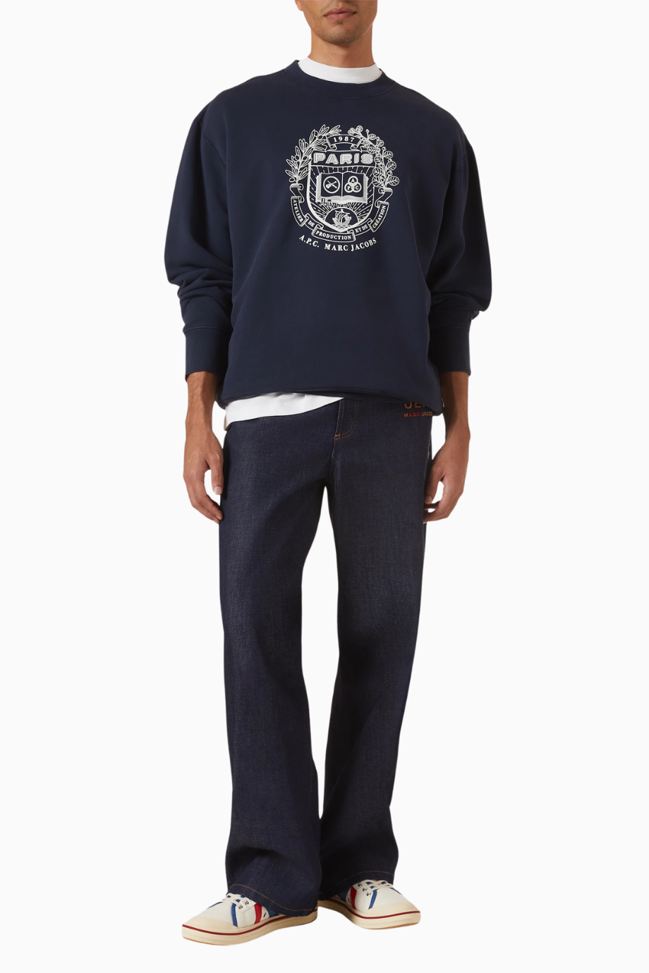 x Marc Jacobs Navy Cotton Erkek Sweatshirt