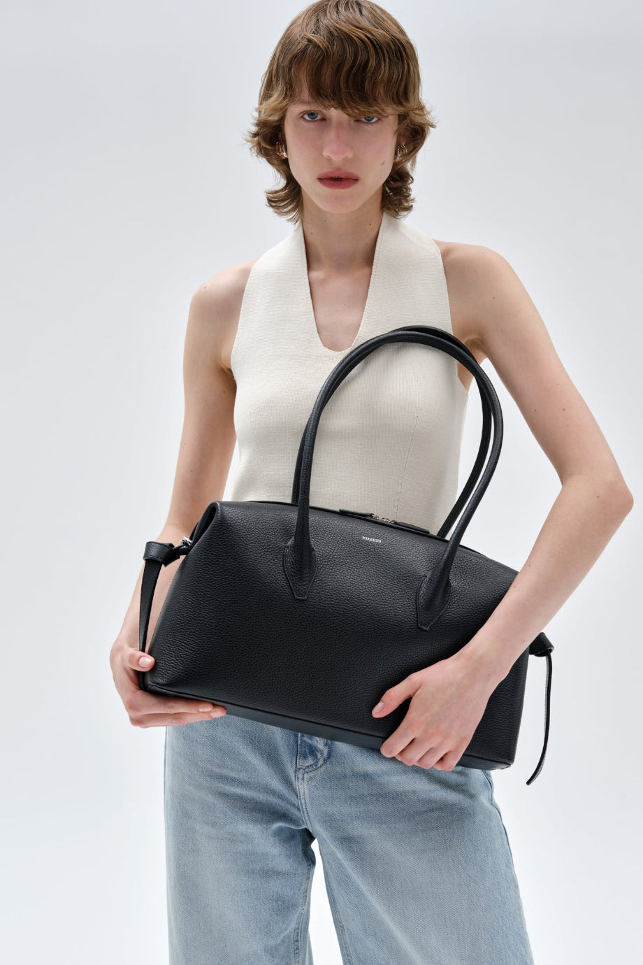 Brioche Duffle Pebble %100 Deri, El İşçiliği Lüks İtalyan Büyük Omuz Çantası