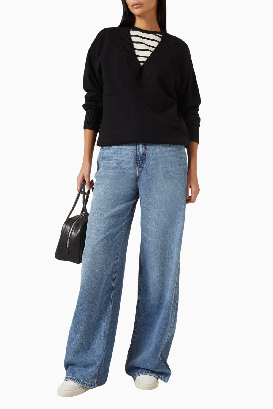 Oversize Deep V Triko Kazak, Modern Rahat-Şık Kadın Stili