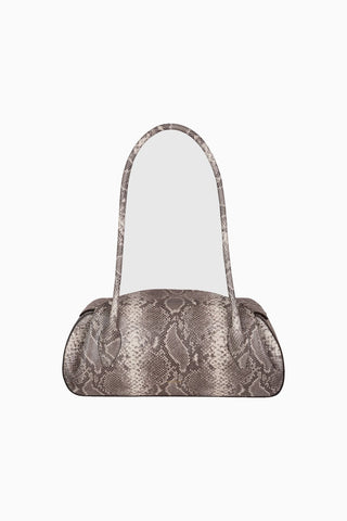 Oyster Shoulder Ash Snake %100 Deri El İşçiliği Lüks İtalyan Tasarımı Omuz Çantası