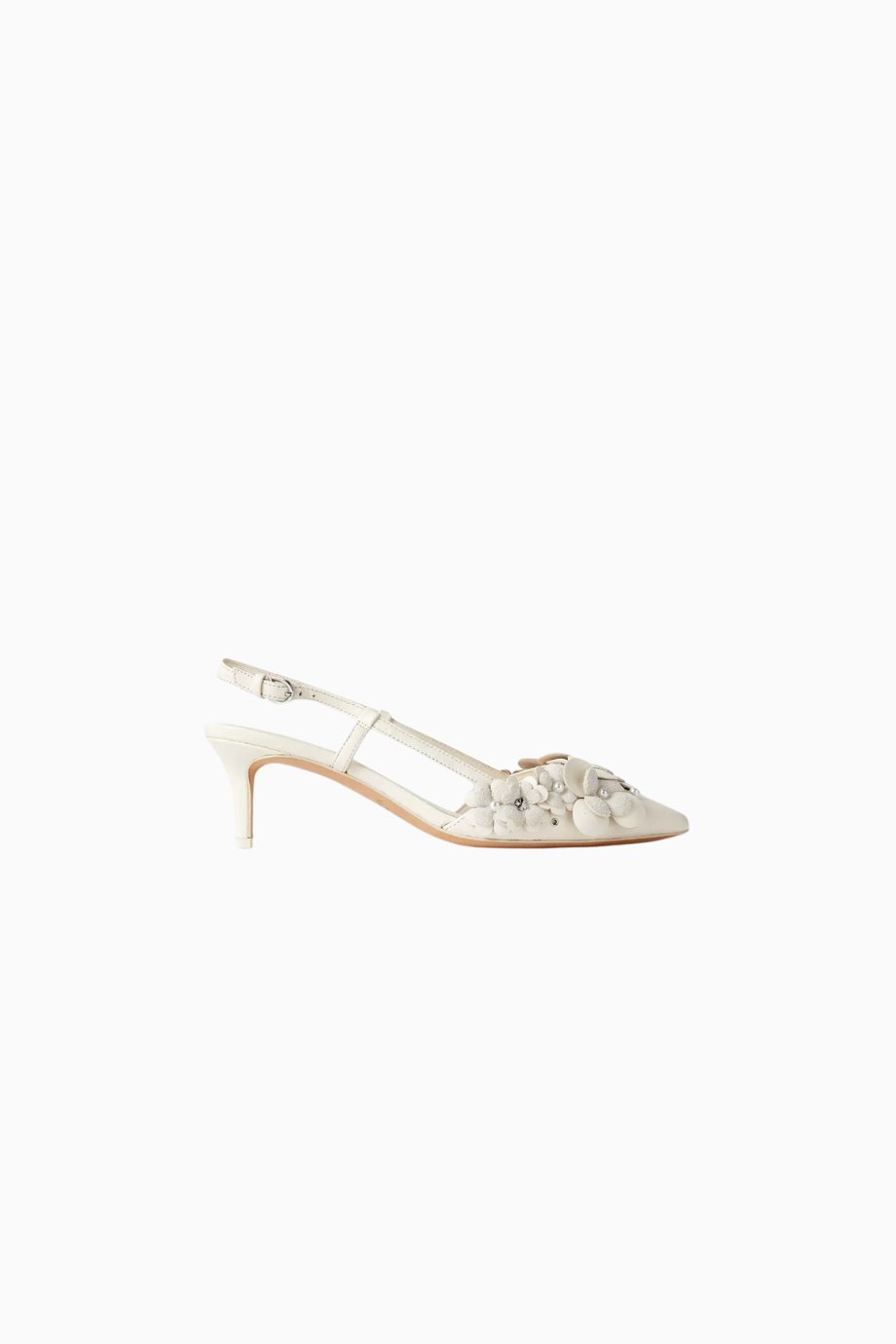 Flower Garden Deri 3D Çiçek Detaylı, 60 mm Slingback Topuklu Ayakkabı