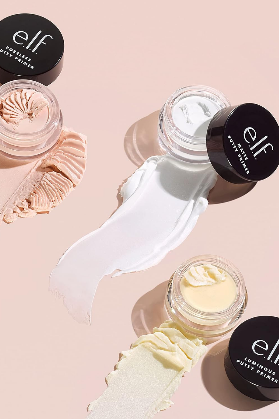 Putty Primer Trio Gözeneksiz, Mat ve Parlak Makyaj Bazı Seti, Seyahat Boy
