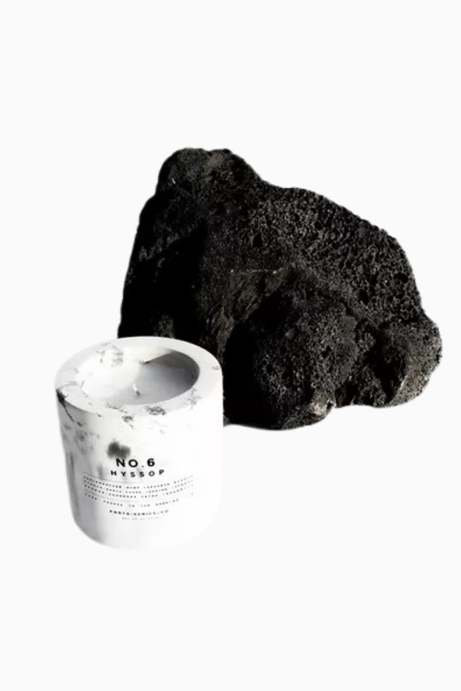 No.6 Hyssop Concrete Candle 225g, Lüks Marble Tasarımlı Mum