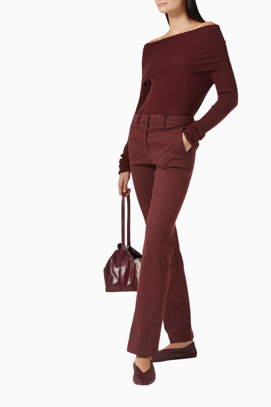 Rovo Straight-fit Pantolon, Bordo, Zarif Kesim ve Modern Ofis Stili