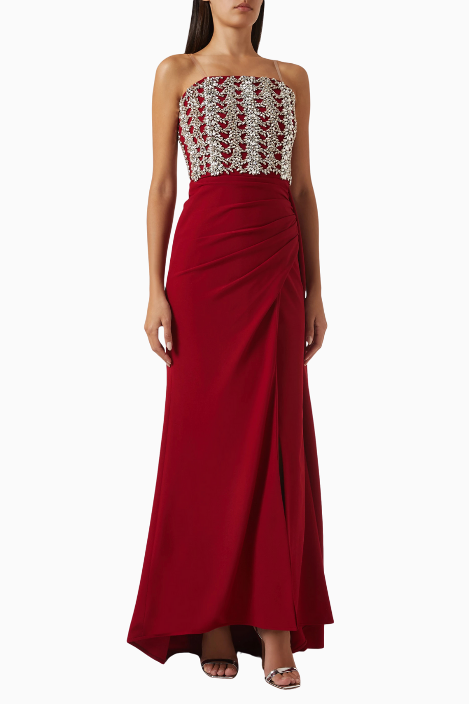 Crystal-embellished Straplez Kristal İşlemeli Kadın Elbise