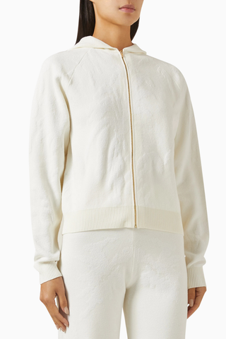 Textured Cotton Hoodie, Modern Dokulu Kapüşonlu, Triko Sweatshirt
