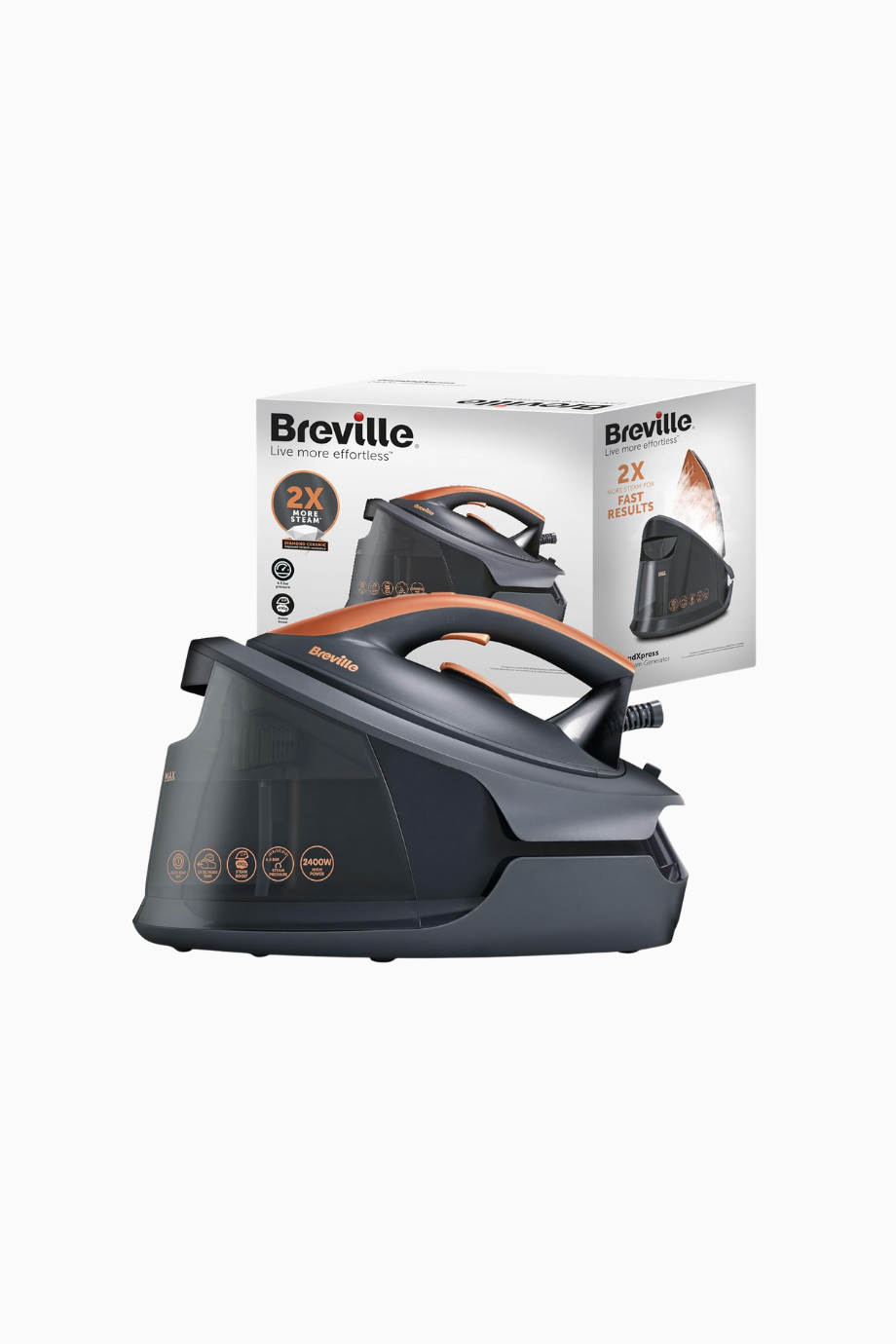 DiamondXpress 2400W Steam Generator Ütü 1.5L Su Tankı Gri-Rose Gold