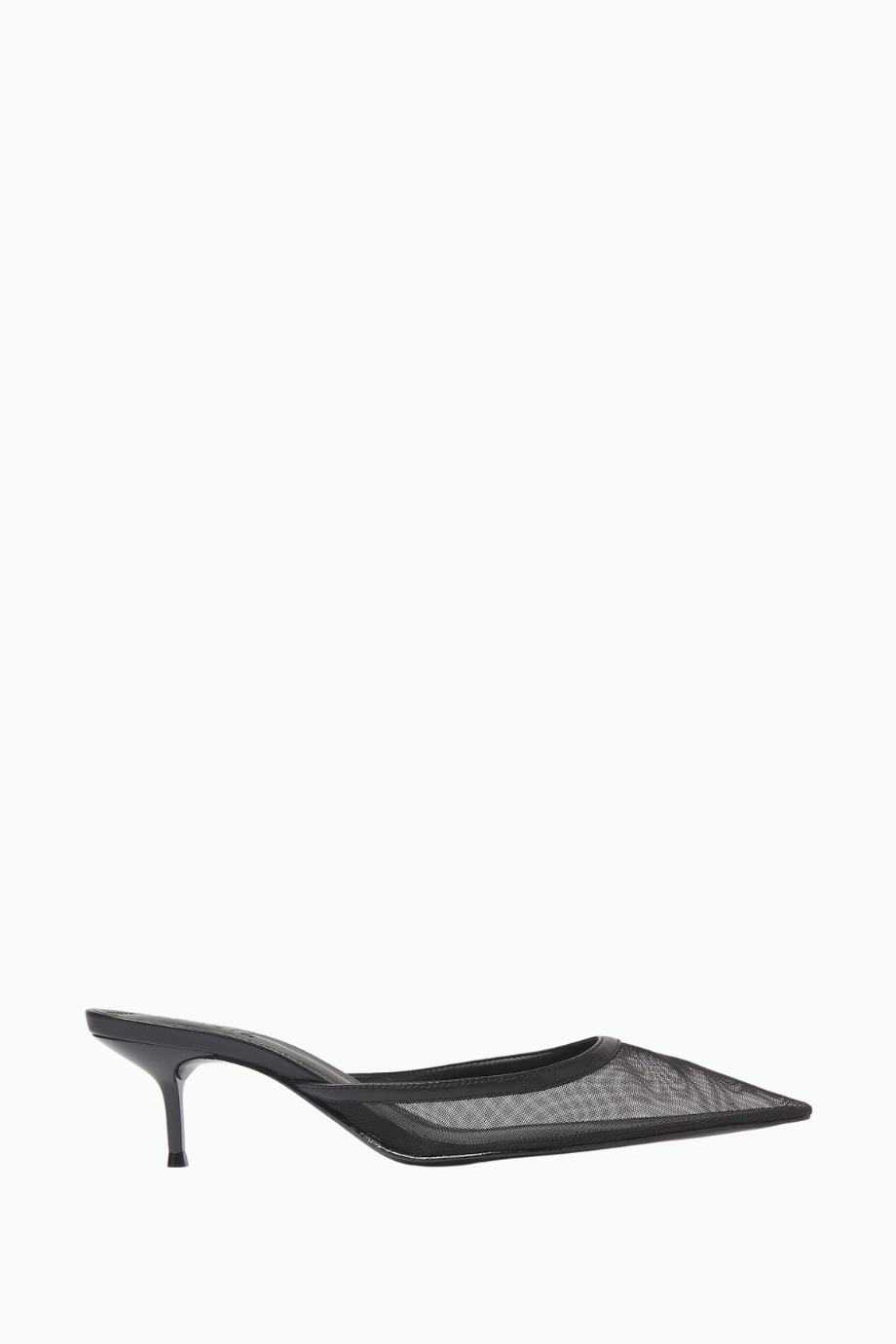 63mm Topuklu Mesh Point-toe Mules, Günlük ve Gece Zarafeti