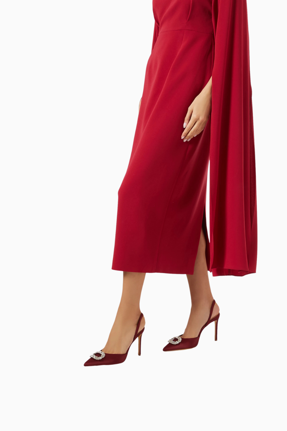 Kyra 100 Kristal Tokalı, Saten Slingback Stiletto