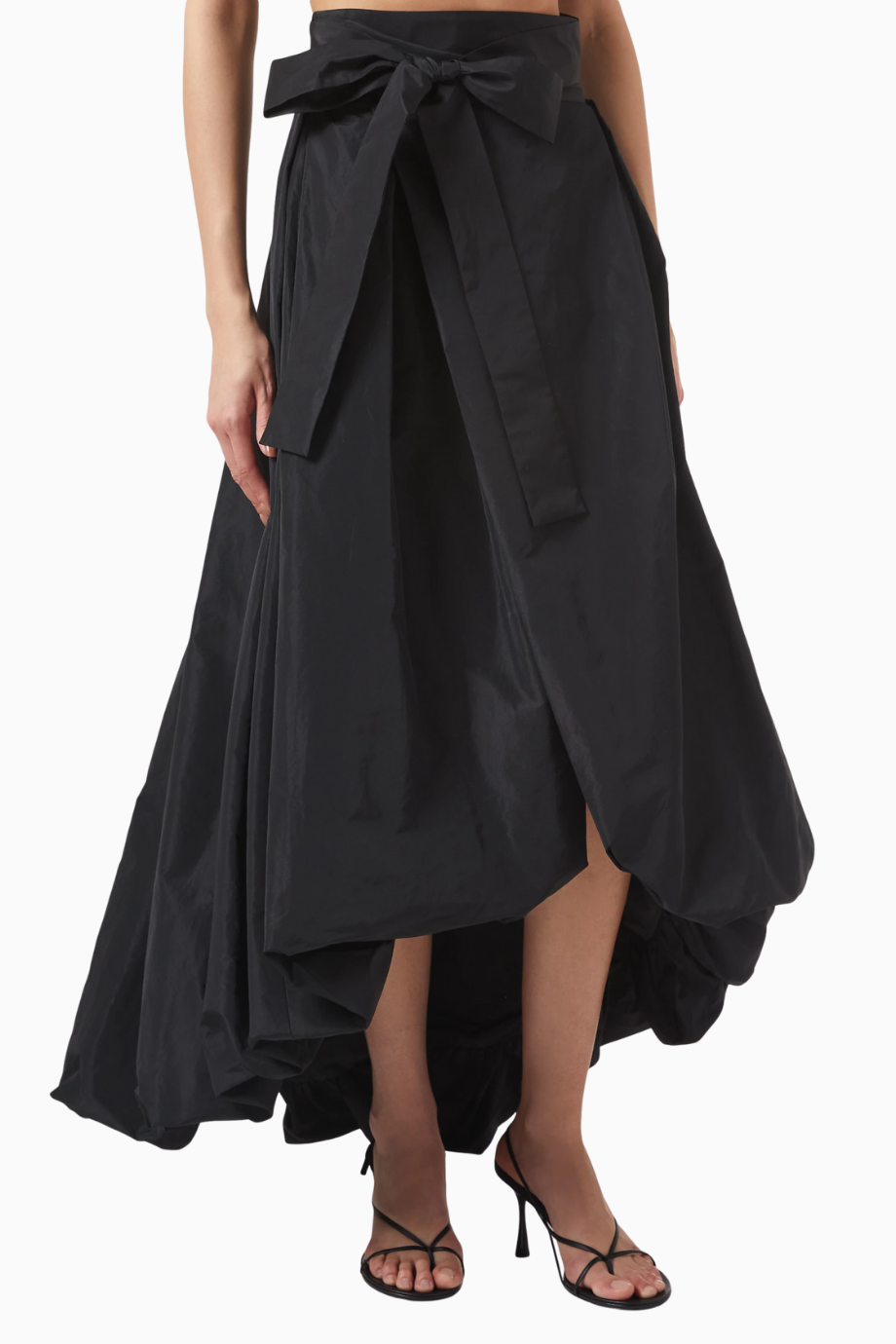 Barbagianni Balloon Skirt, Lüks Taffeta Maxi Etek, Fiyonk Detaylı