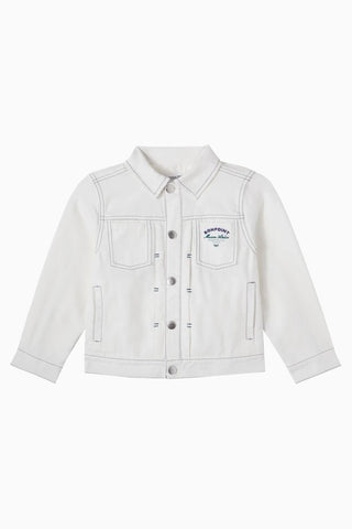 Leddis Beyaz Denim Çocuk Ceketi